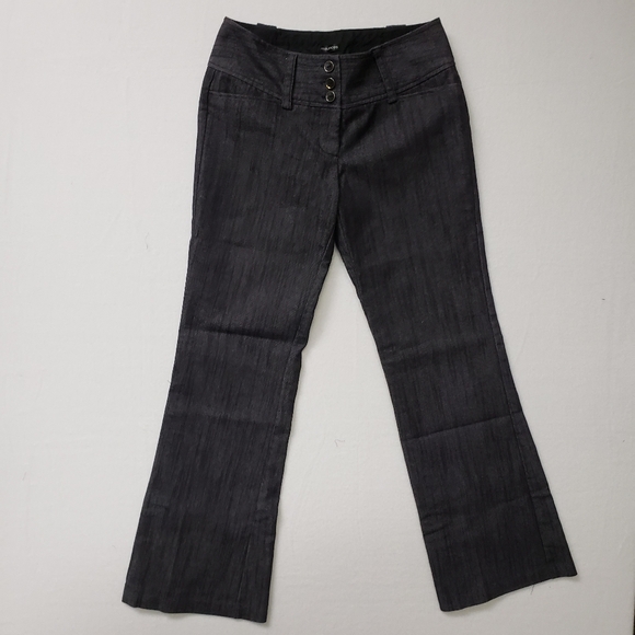 Maurices Denim - Maurices Pants Womens 1/2 Blue B Wide Waist Band Denim Trousers Pant Flare Leg